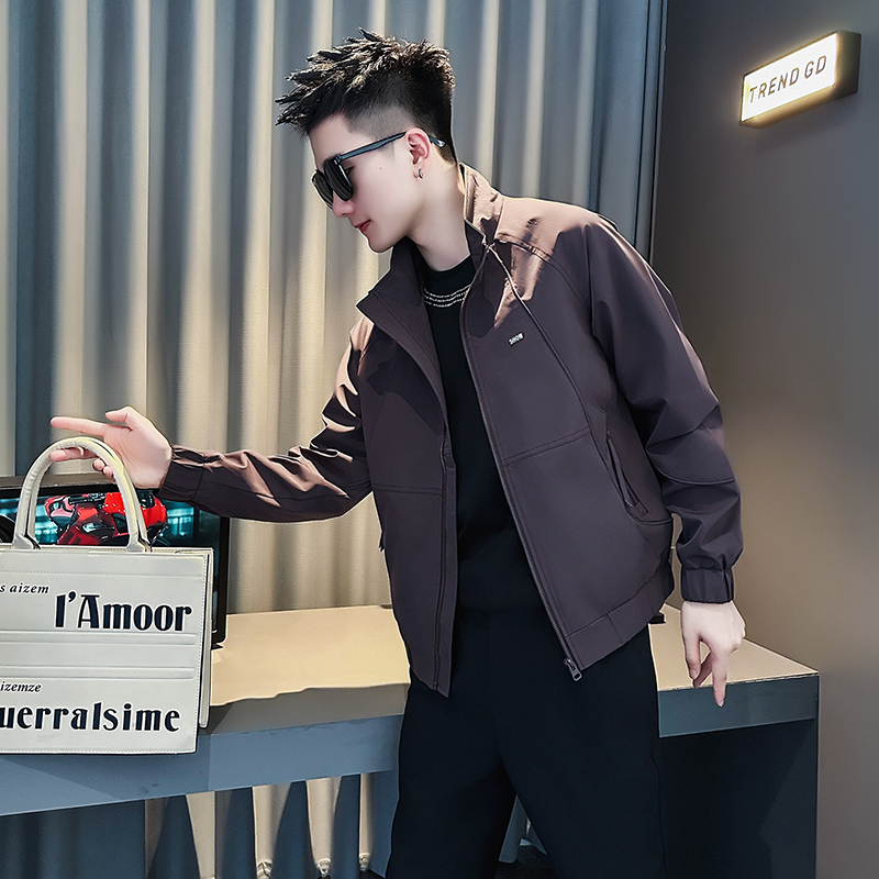 解构拼接夹克男款春秋季潮牌痞帅褂子2025新款爆款立领高级感外套