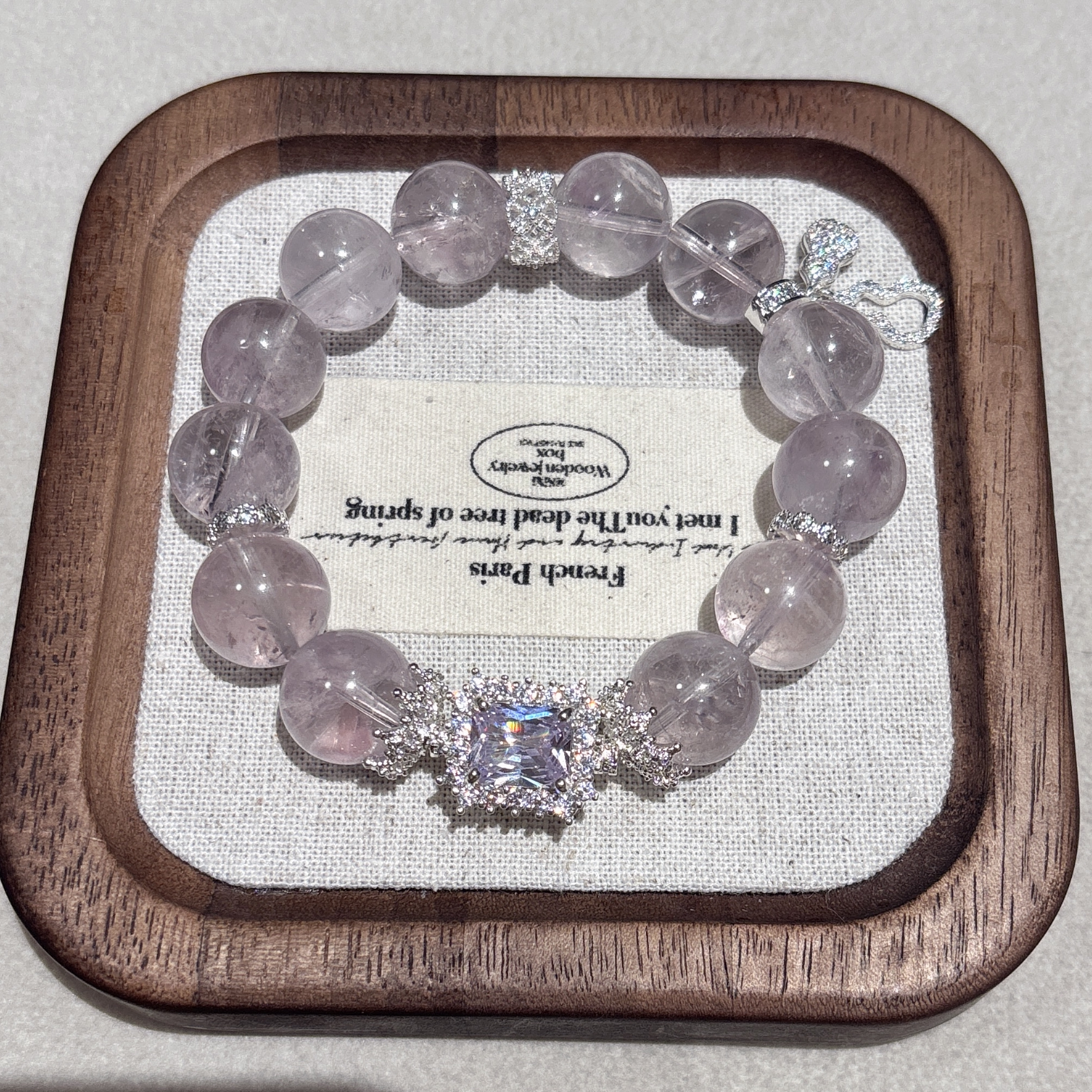 【卡14薰衣草紫水晶】方钻款天然水晶手串A002S002（默认微瑕）