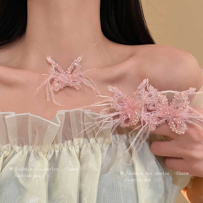 铜合金仿水晶耳饰 超仙闪耀蝴蝶羽毛耳夹气质新娘耳饰婚纱服耳环