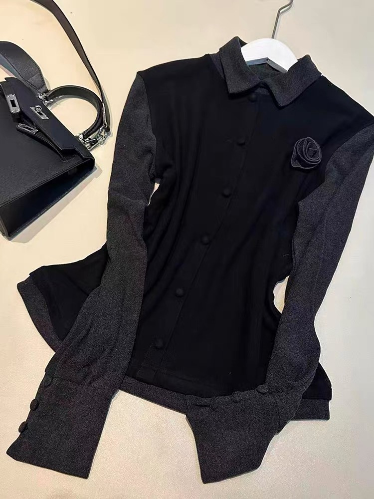 #354【涵宇】2025冬款双面绒翻领设计感时尚百搭长袖显瘦上衣女