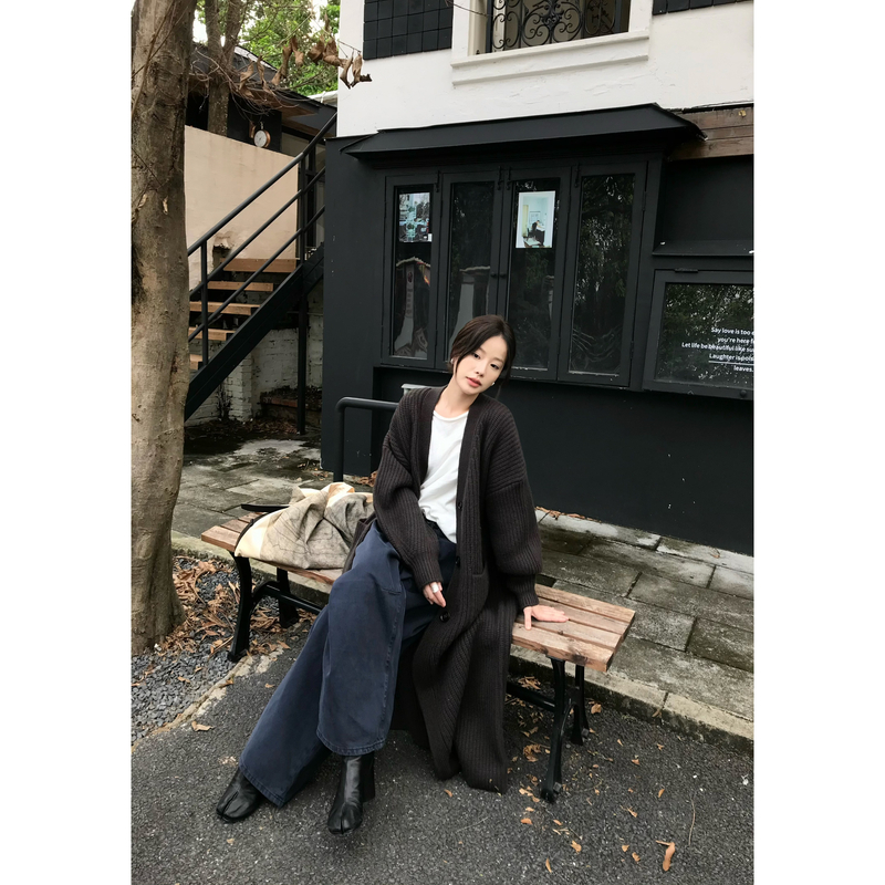 ZHONG HE· 滕捣捣 25冬新款绵羊毛极简慵懒风毛衣大版开衫外套女