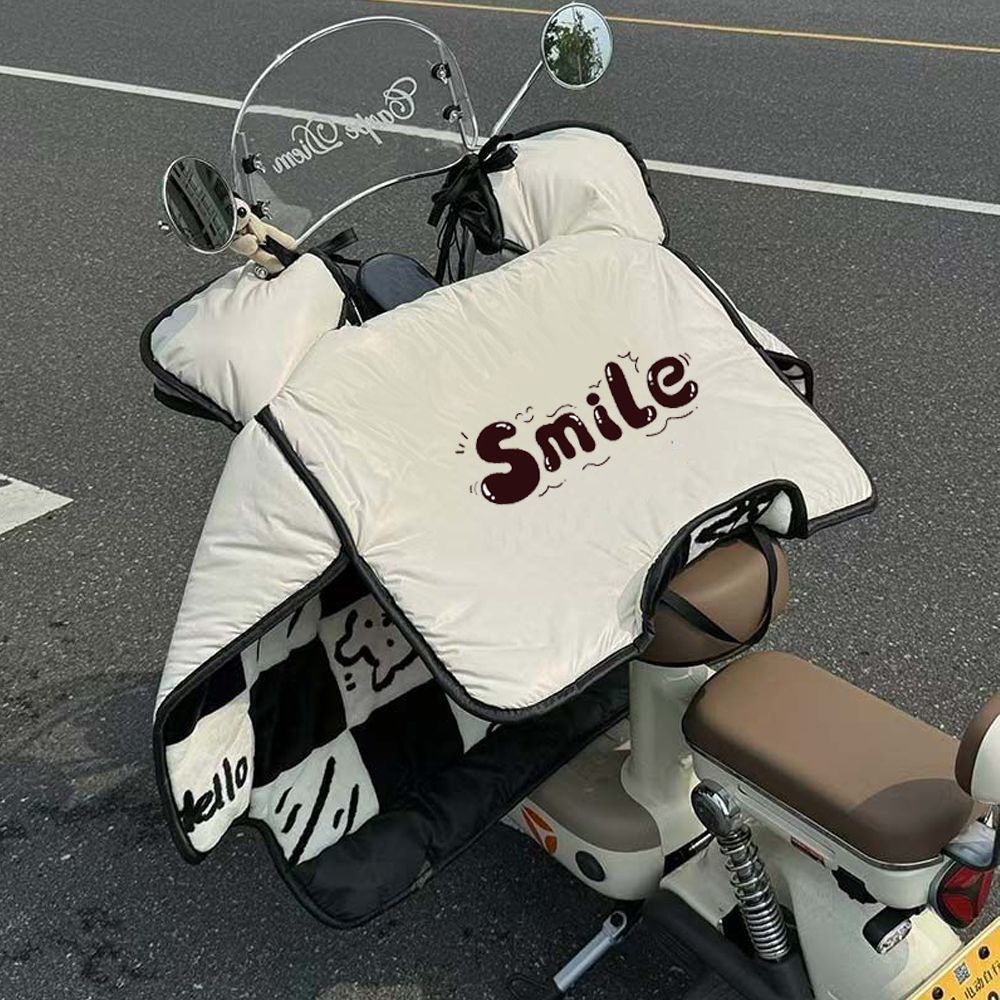 可爱电动车挡风被冬季加绒加厚防水防风防寒2025新款电车防风zy