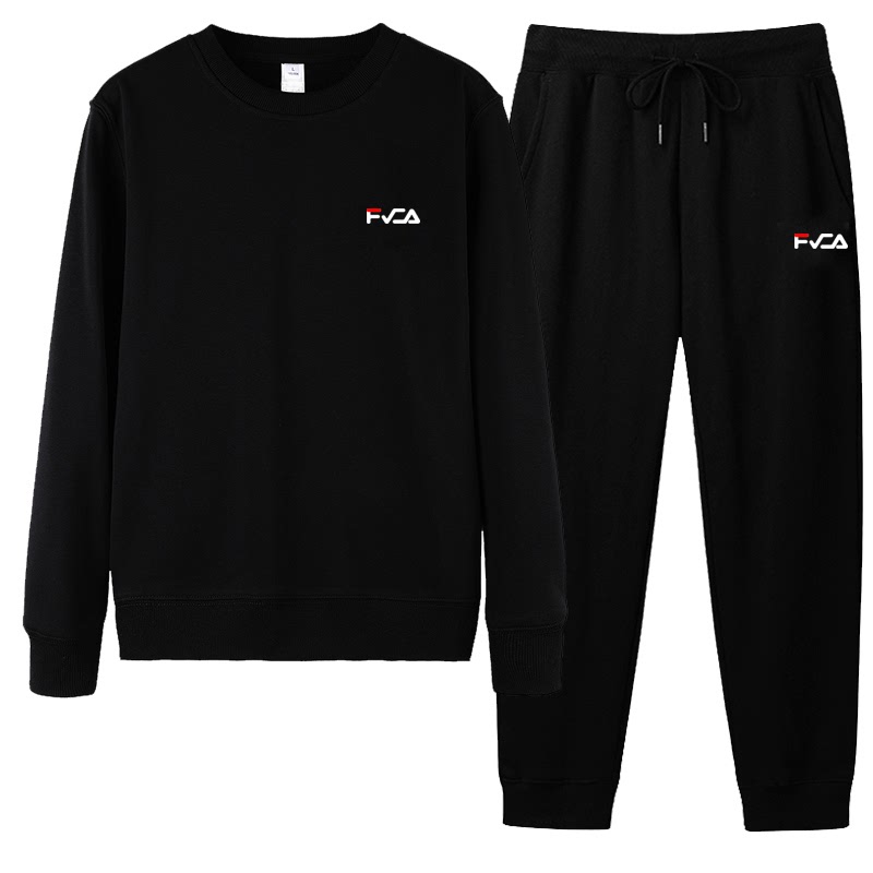 裴乐旗舰秋冬季新款套装装男装2024新品纯棉圆领厚棉T休闲