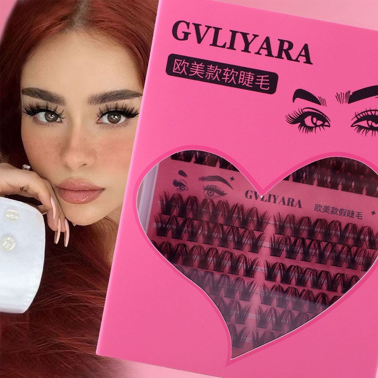 GVLIYARA欧美款自家睫毛芭比漫画款浓密仿真纯手工能重复使用