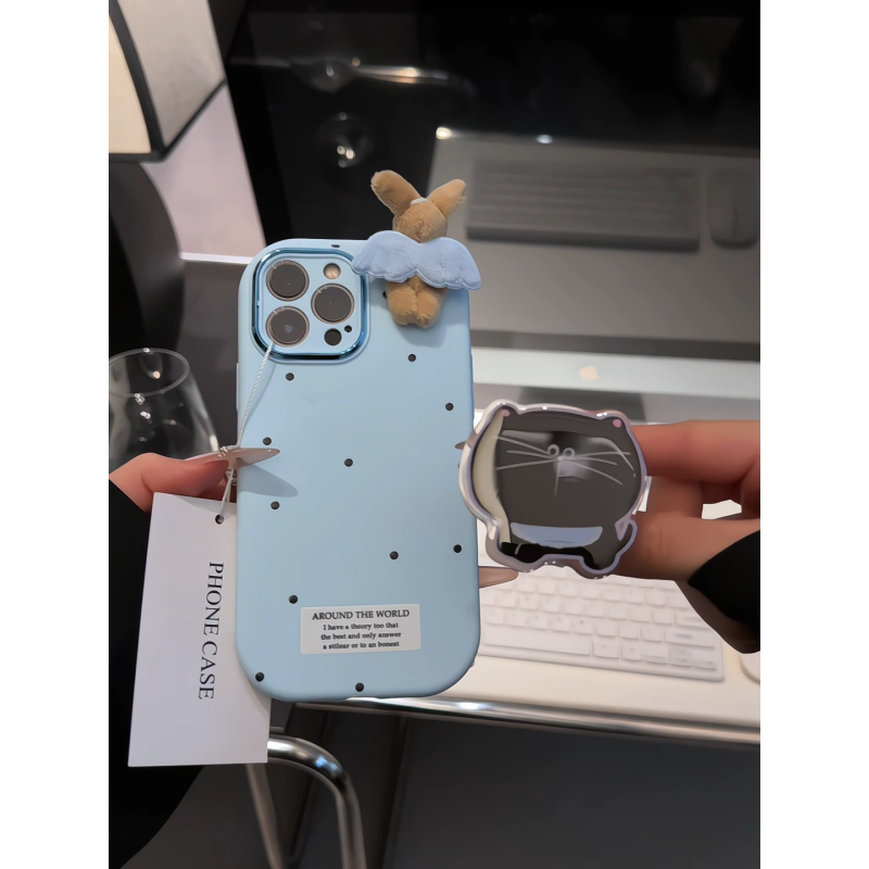 波点标签适用苹果17pro手机壳16pm小胖妹华为p80小众oppo荣耀小米