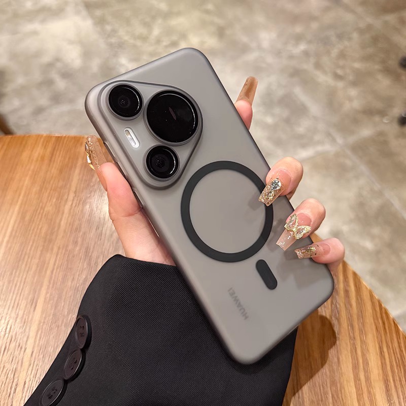 超薄磨砂磁吸适用华为pura80pro手机壳镜头膜pura70pro肤感保护壳