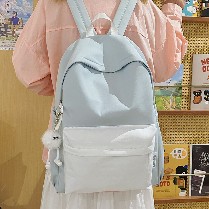 学生书包夏季新款韩版休闲背包学院风睿营大容量学生百搭双肩包