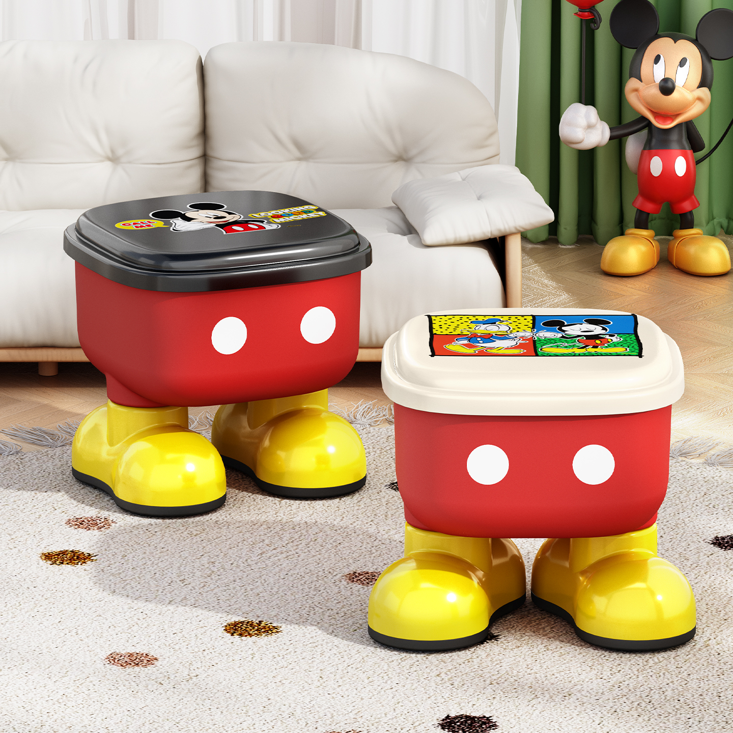 卡通凳子家用门口换鞋凳可爱卡通儿童矮凳客厅茶几凳收纳小凳子