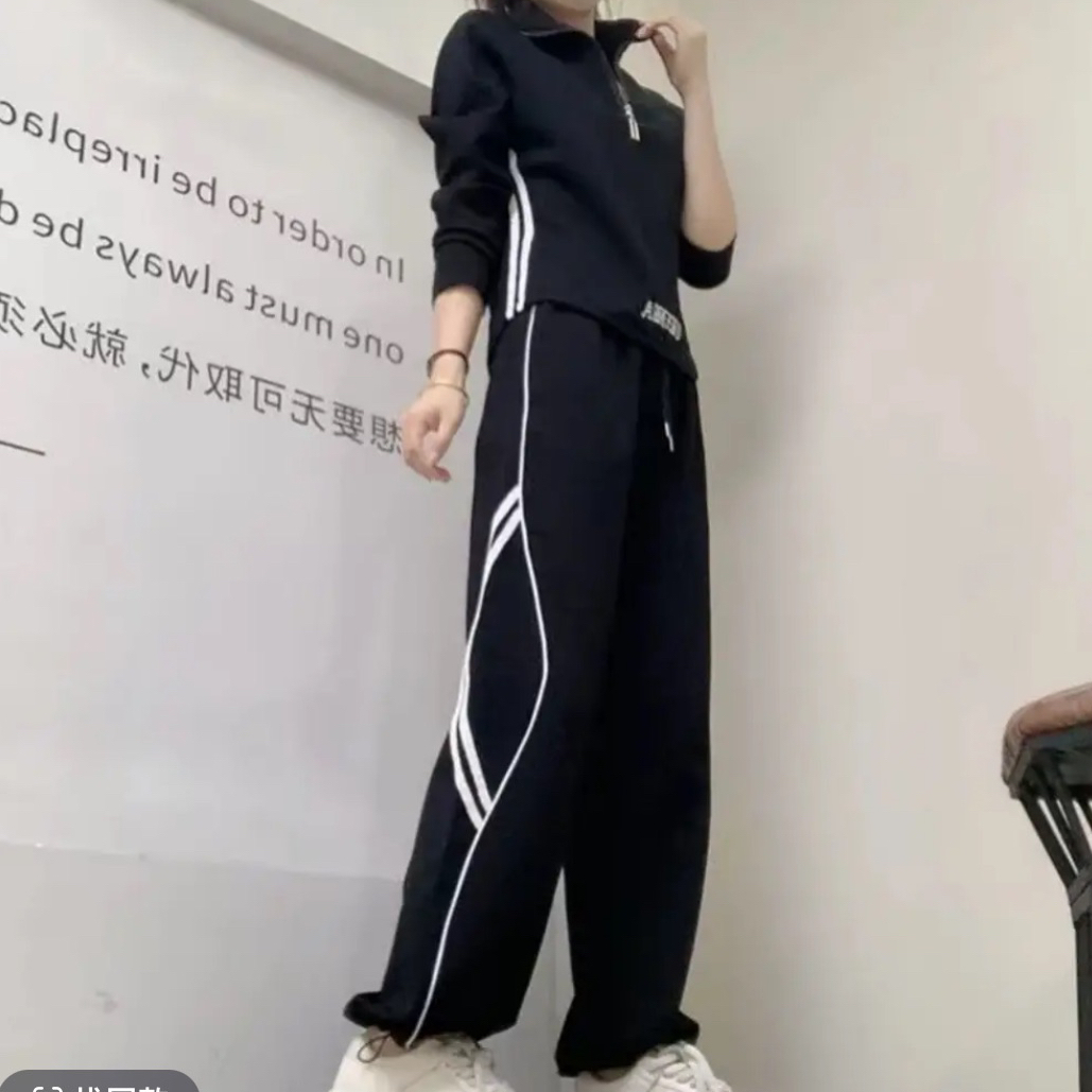 1秋季潮流百搭时尚长袖卫衣搭配卫裤套装