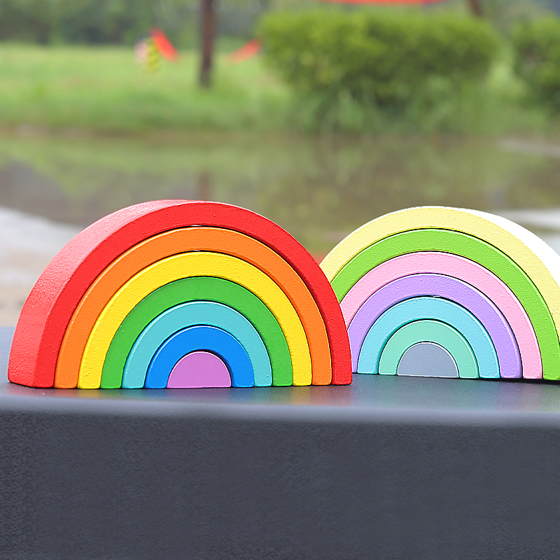 叠叠乐木质趣味积木男孩女孩拼装启蒙式色彩认知早教玩具拼搭游戏