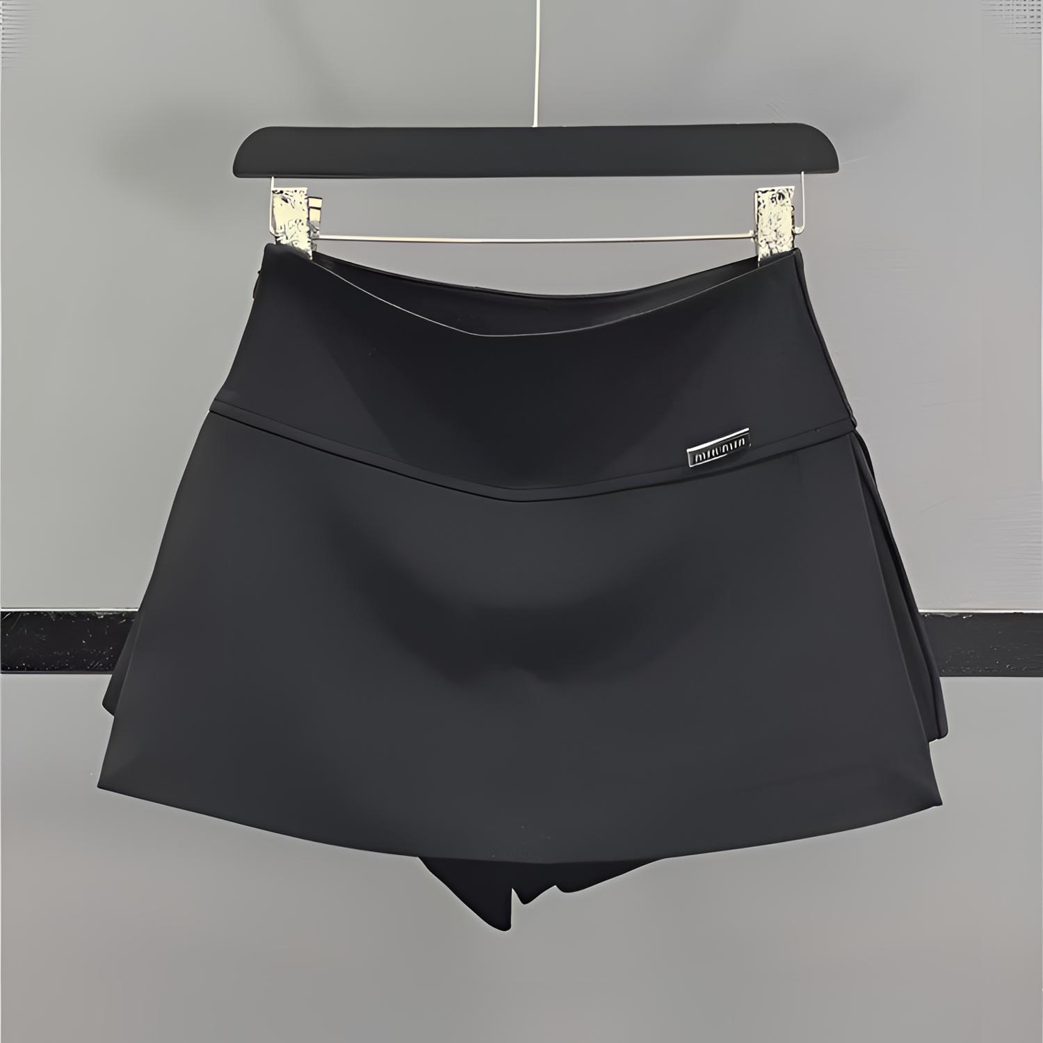 黑色西装半身裙女2025春夏新款高腰显瘦辣妹A字裙裤开叉包臀短裙