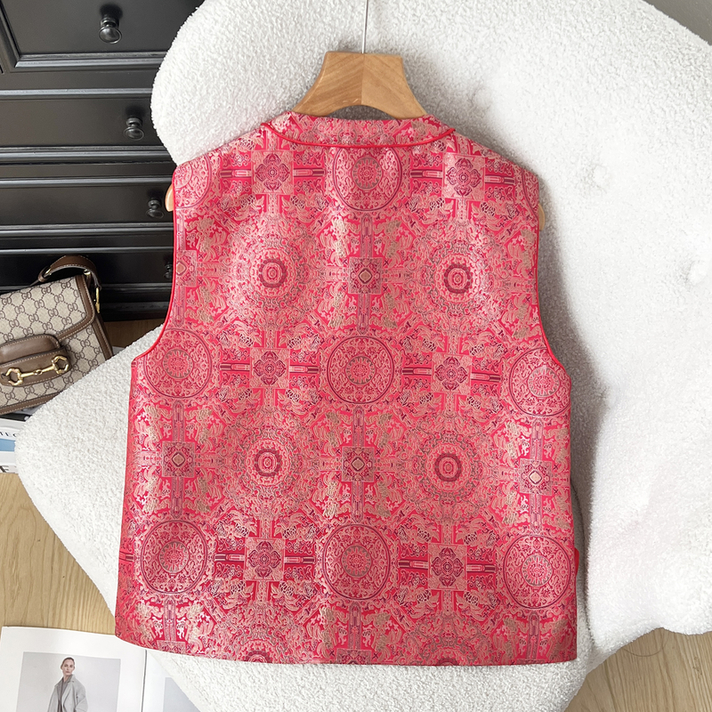 娜【八达韵】复古高端宋锦马夹中国风轻国风爆款坎肩无袖上衣497