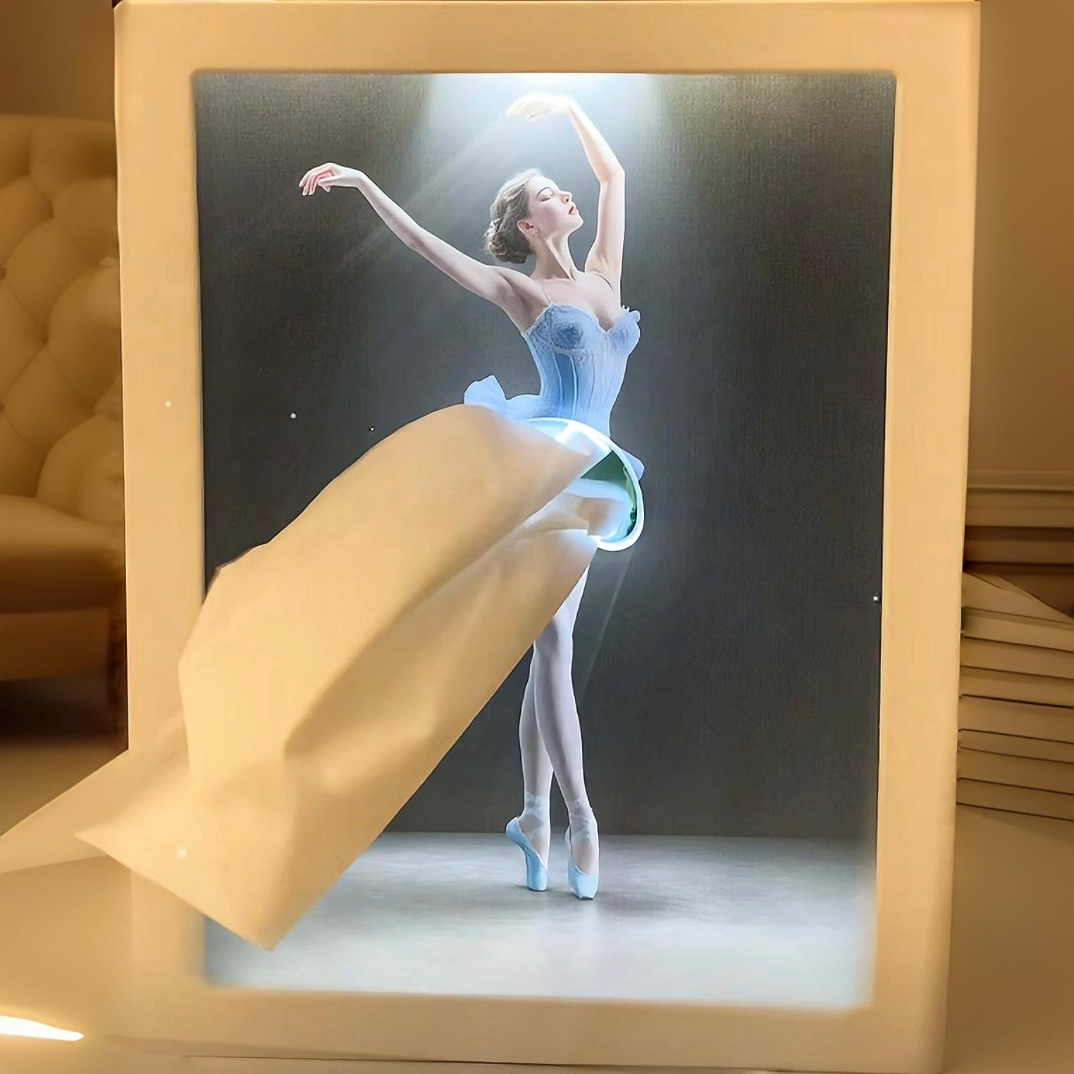 特别好看的抽纸盒芭蕾女生相框纸巾盒创意小夜灯家用客厅卧室摆件
