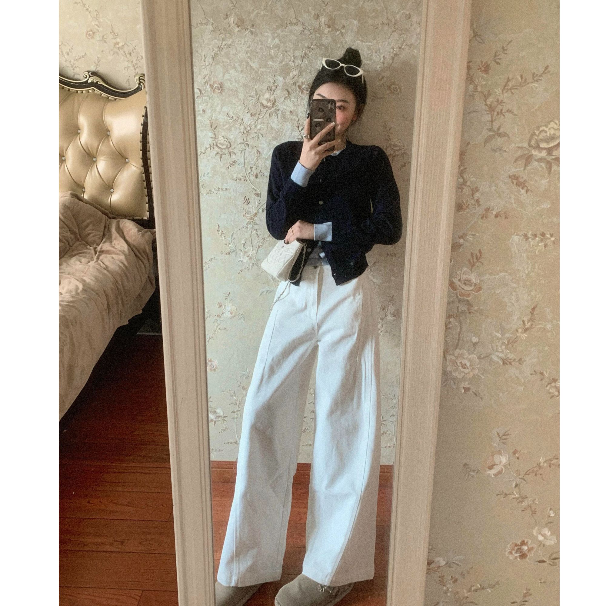 早秋女生韩系ins衣服小众网红洋气炸街高级感女装阔腿裤气质套装