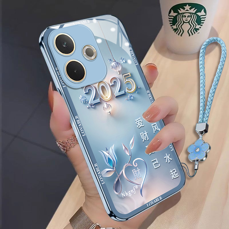 爱财爱己OPPOA5活力版手机壳PKV110新款耐脏玻璃壳高级感全包防摔