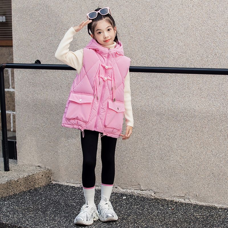 【冬上新】儿童羽绒棉马甲女童外穿秋冬新款洋气中大童加厚背心