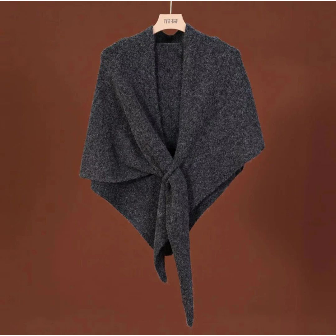 2025新款羊毛混纺三角披肩外搭女秋冬季简约时尚气质百搭纯色围巾
