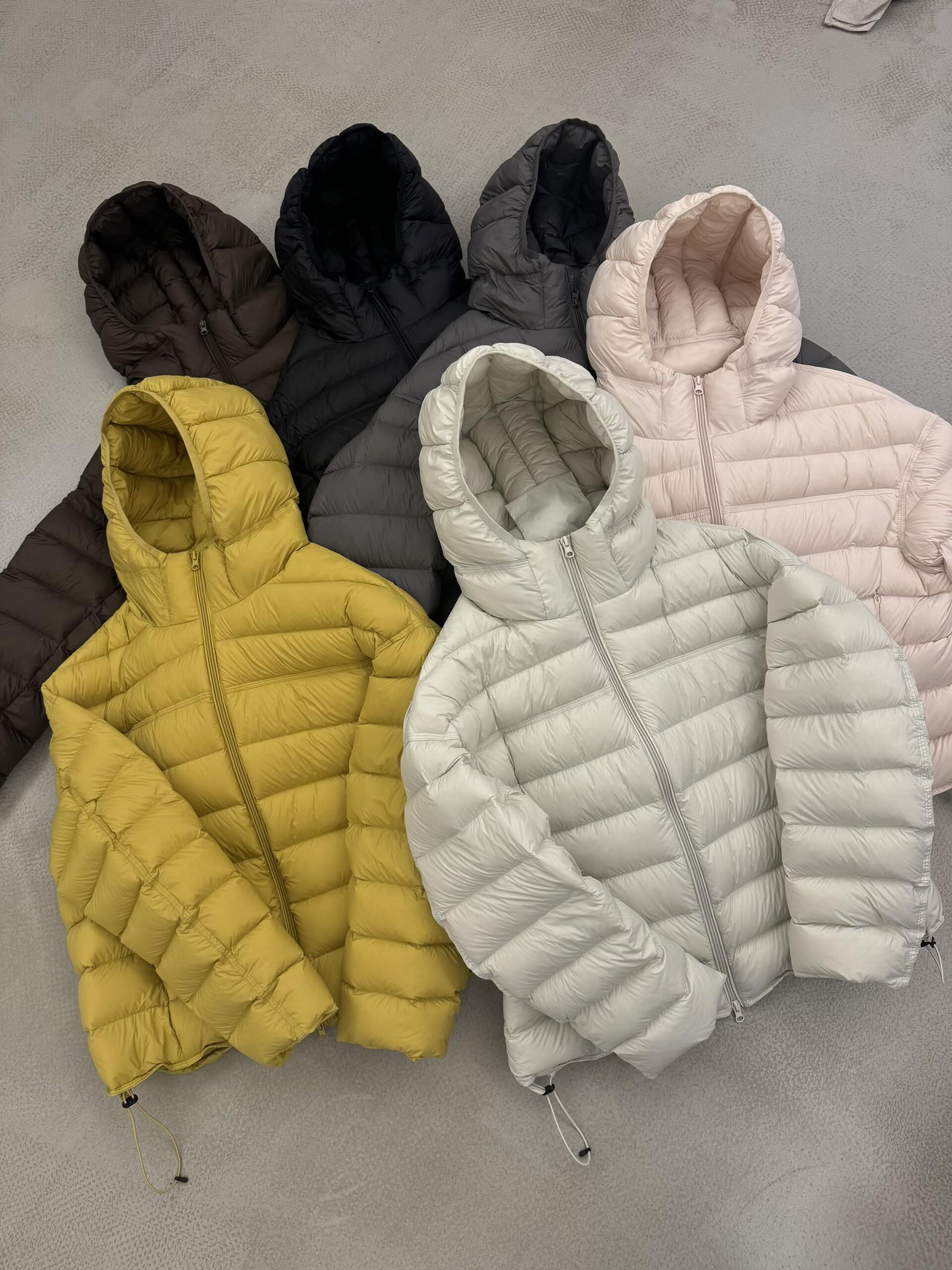 2025冬季新款白鸭绒黄色羽绒服女短款韩版排骨显瘦连帽轻薄外套