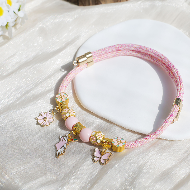 原创粉色独角兽猫咪宠物项圈项链狗小猫可爱兔子项链双向可调节链