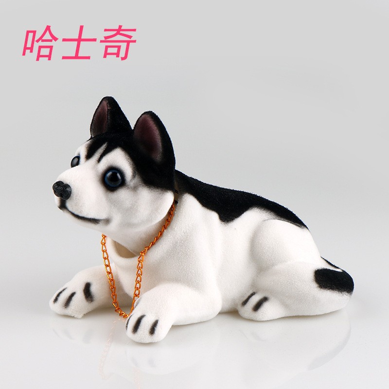 新款汽车摆件摇头狗弹簧公仔车载小狗仿真创意可爱中控台装饰个性