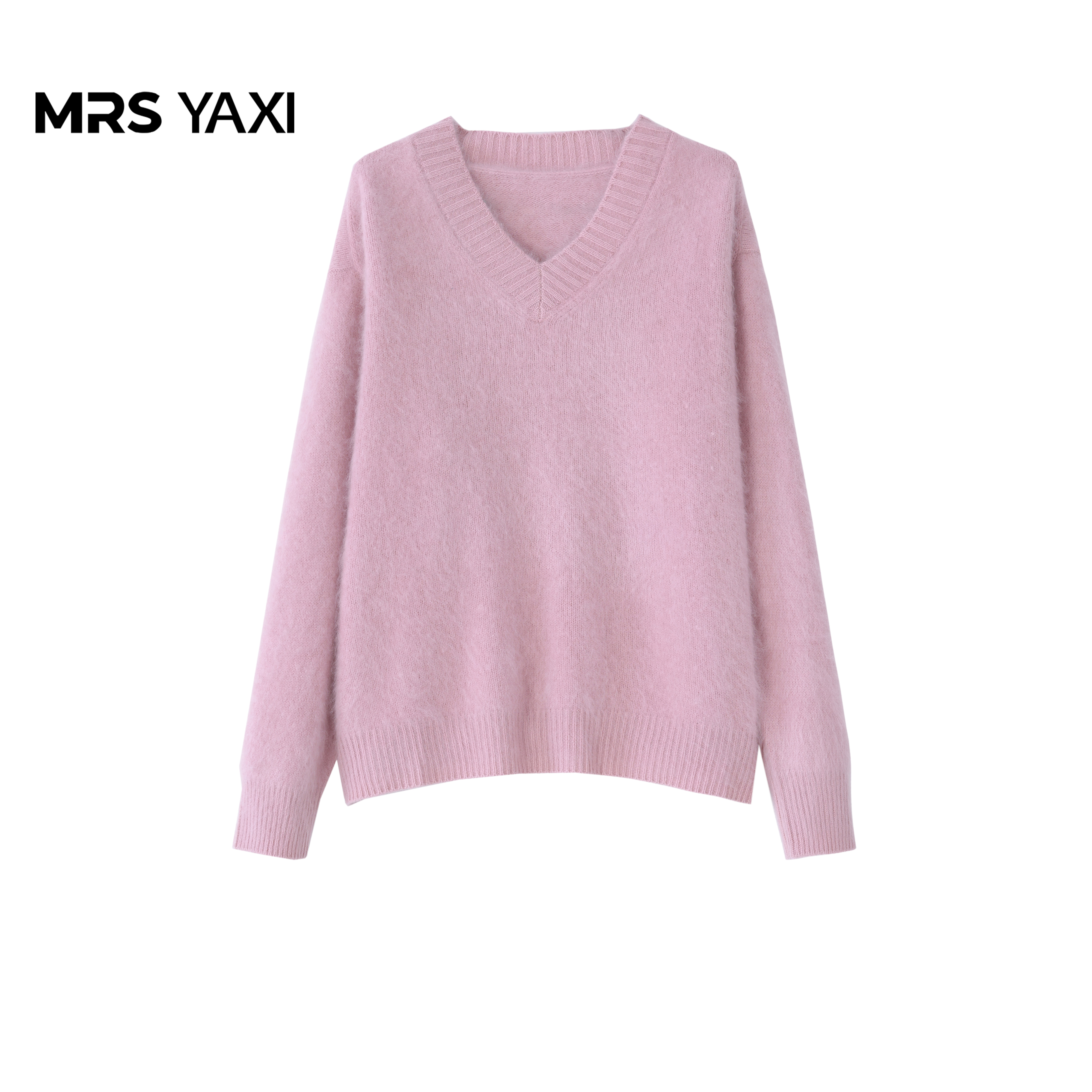 Mrsyaxi纯色柔软亲肤V领羊绒衫YX5093104