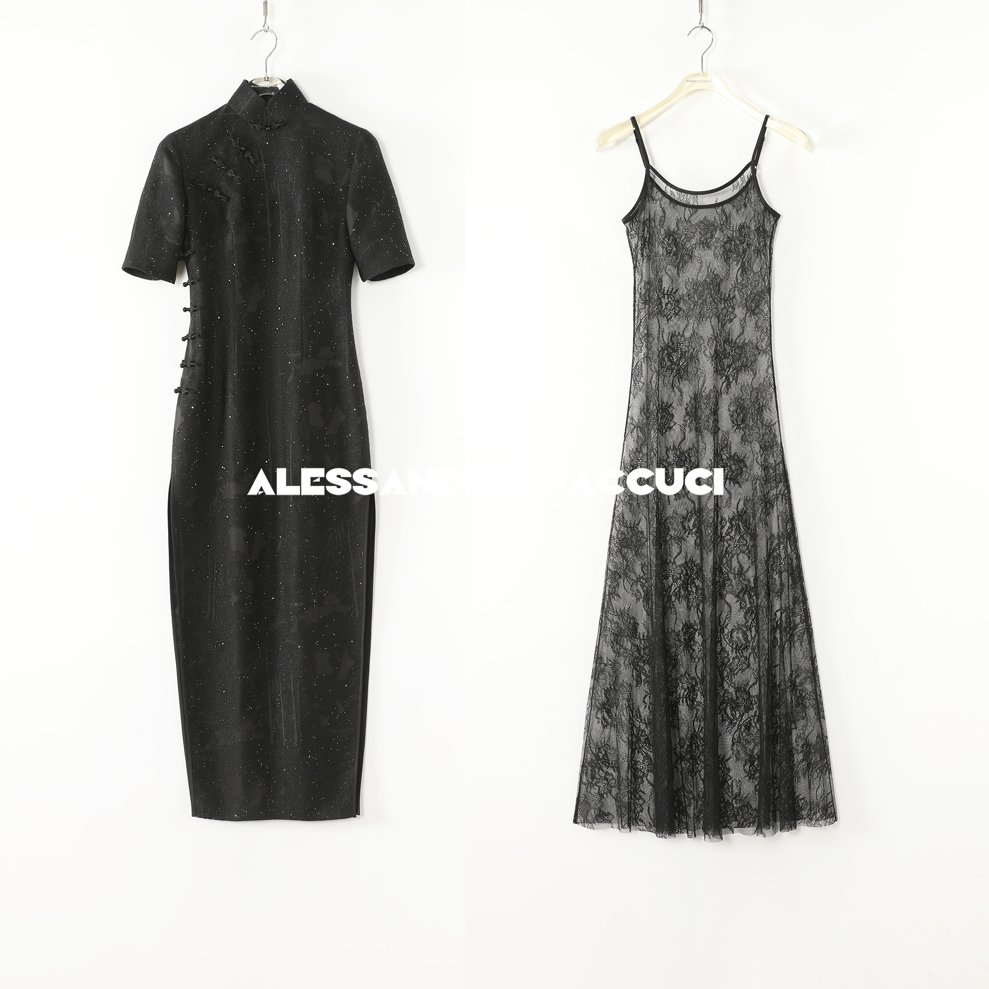 AP洛哥52056LQ【绝代风华】黑标/上久楷桑蚕丝闪光新中式立领旗袍