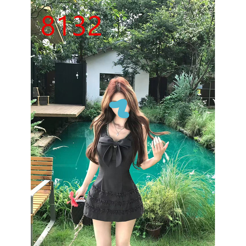 摩登旧事 设计感重工气质甜欲吊带连衣裙女夏季法式修身裙子8132