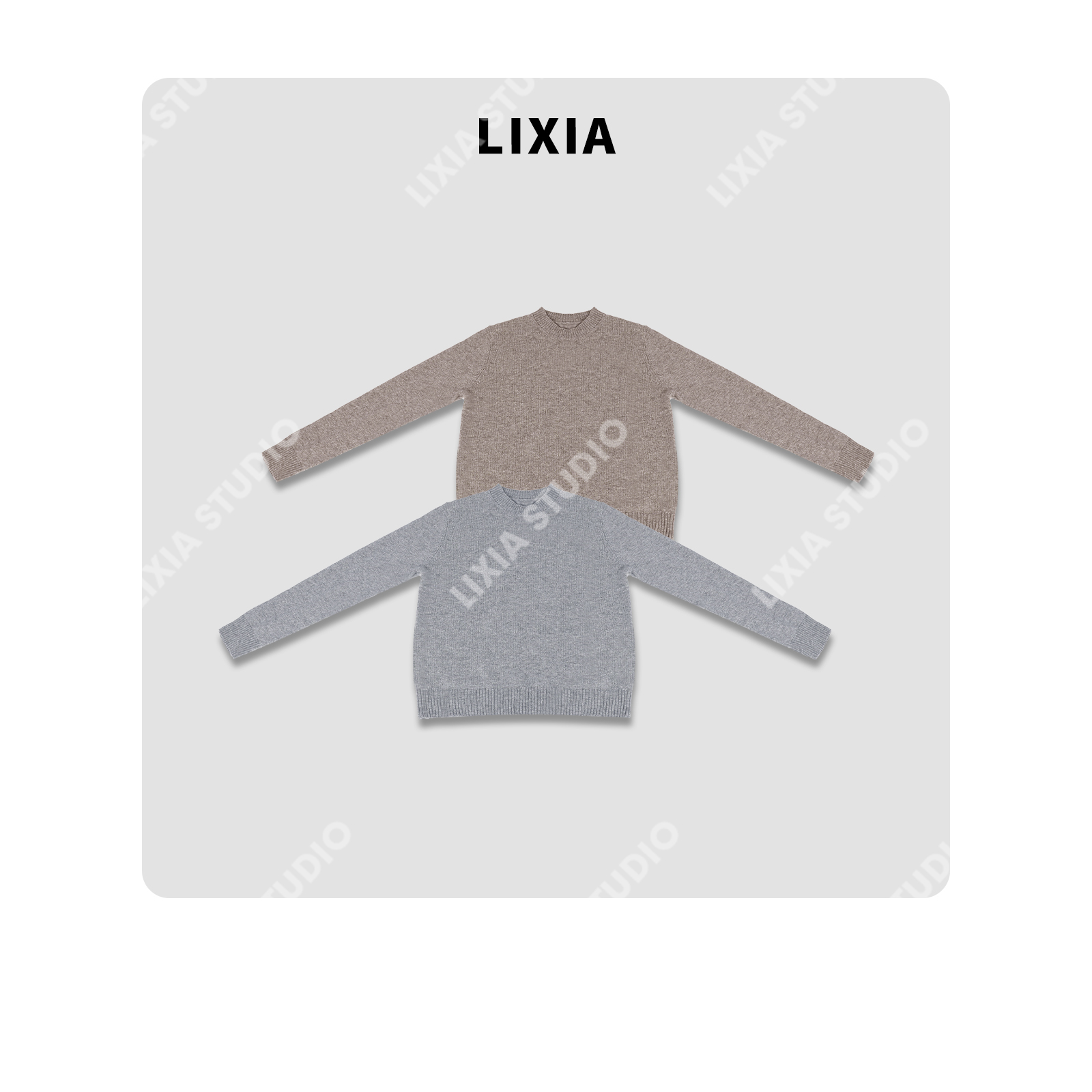 LIXIA【舒适主义】慵懒随性山羊绒+桑蚕丝丝滑舒适好穿毛衣-D9960