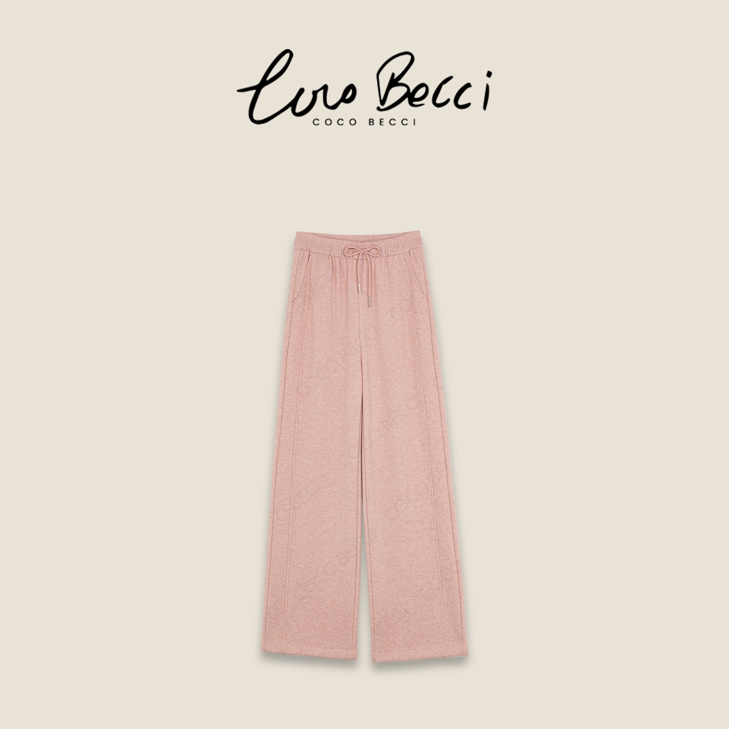 COCO BECCI【绵绵糯米裤】绵羊毛桑蚕丝高腰直筒加绒裤CFLJD161088