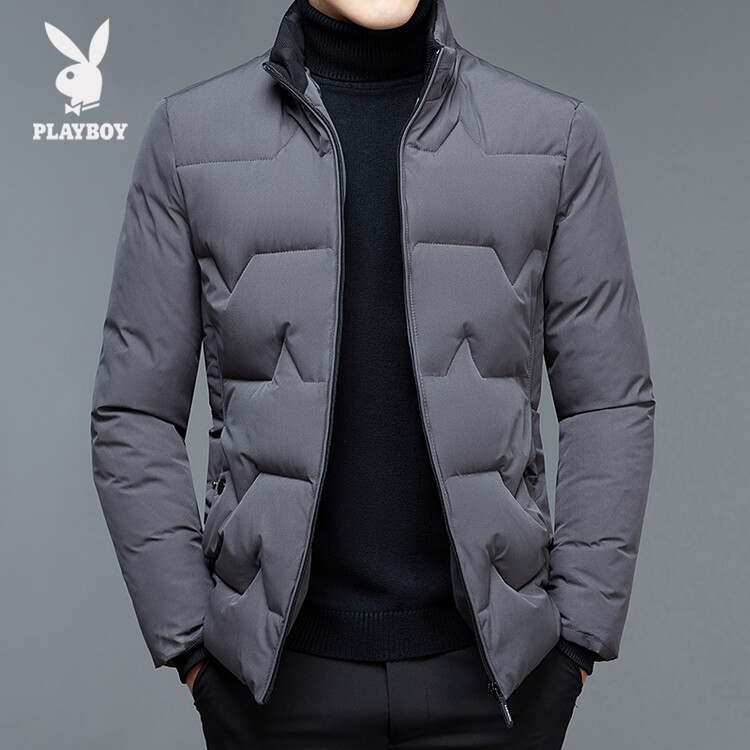 花花公子冬季2025男士新款休闲时尚棉服潮流帅气立领夹克棉衣外套