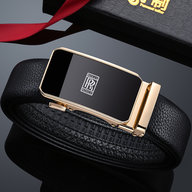 头层牛皮皮带男款自动扣礼盒版腰带男款中青年耐用韩版男士裤腰带