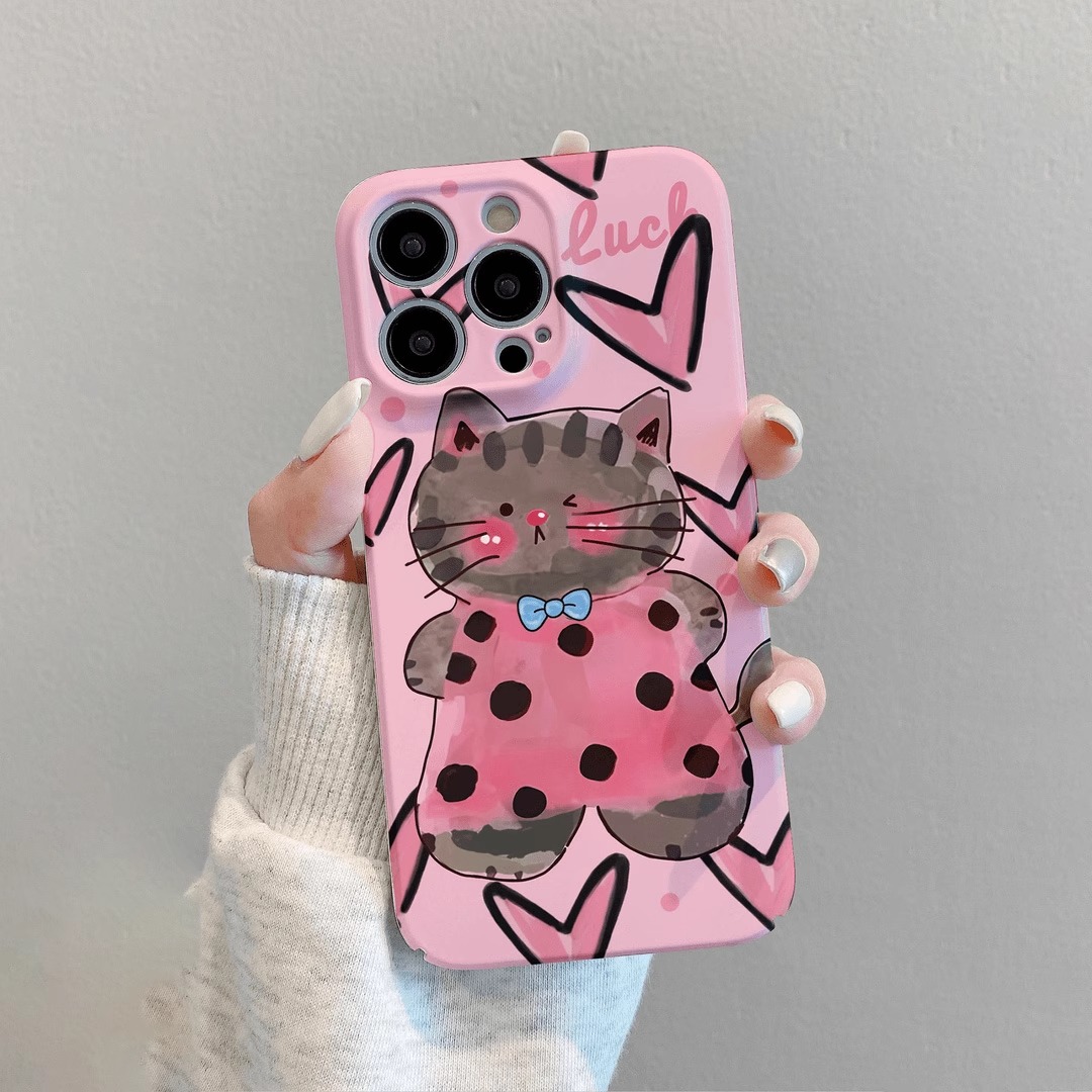 菲林软壳防摔波点猫咪适用苹果16华为reno13小米15vivox200 1加