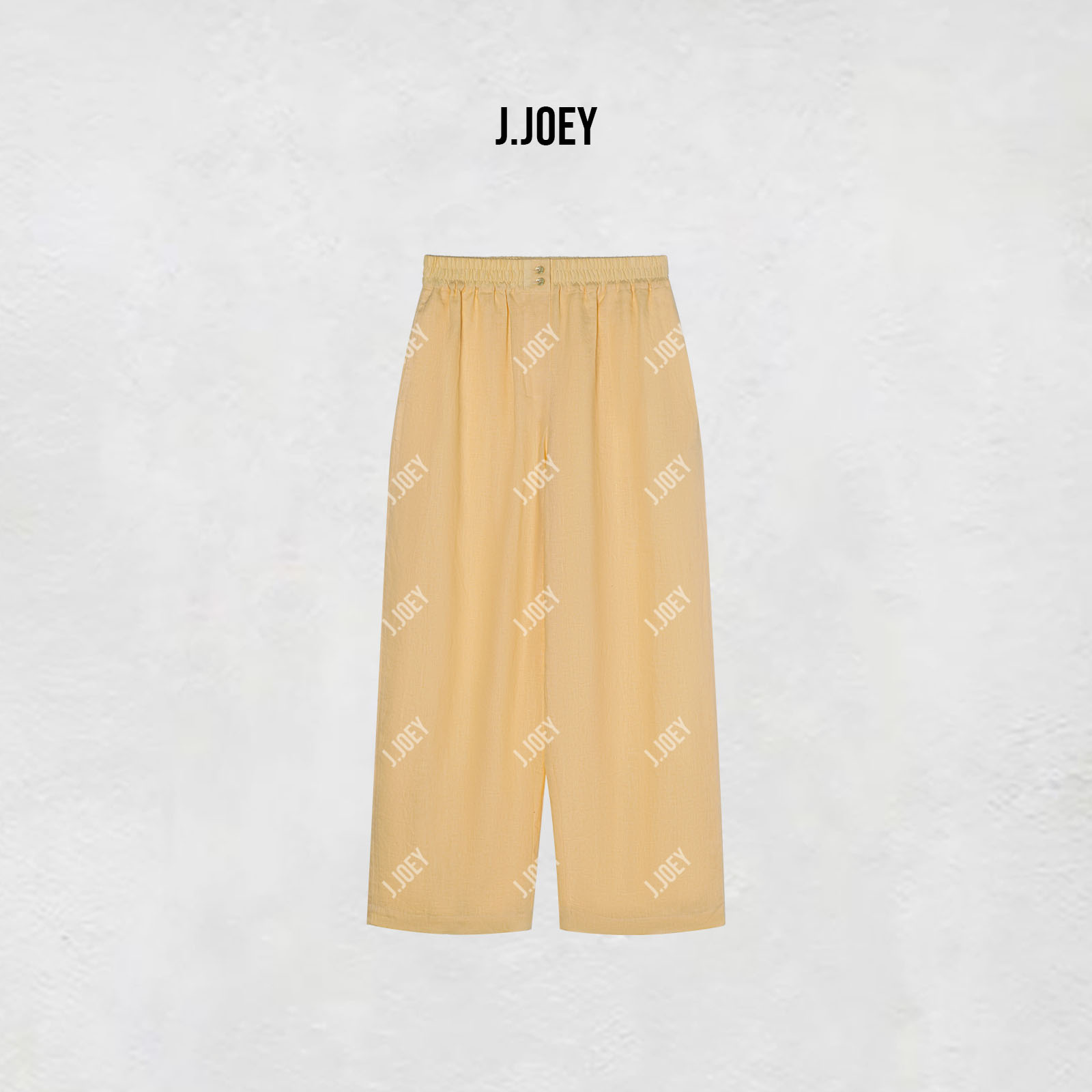 J.JOEY "100亚麻"夏季新款时尚极简风黄色宽松百搭直筒裤 B50505