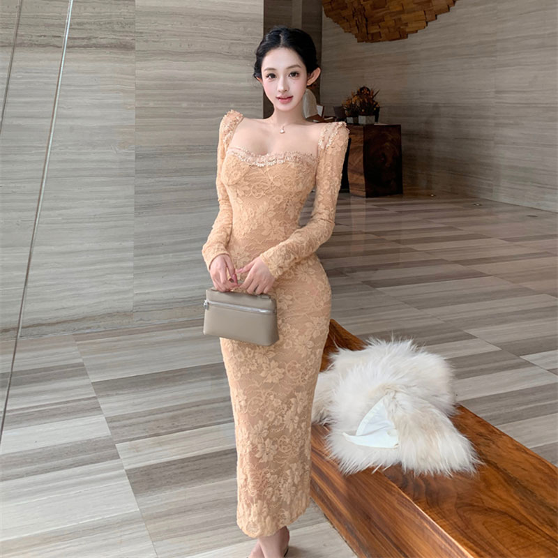 出席重要场合的裙子温柔风高级感巨好看的蕾丝修身包臀连衣裙25秋