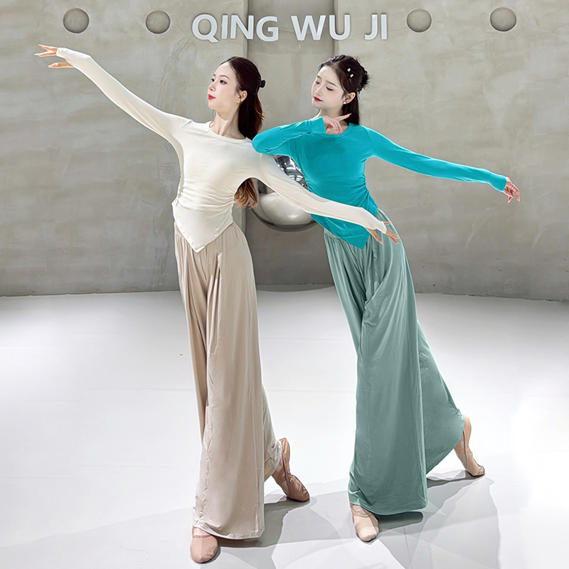 现代舞练功服装女新款舞蹈阔腿裤中国风古典成人跳舞飘逸形体裤子