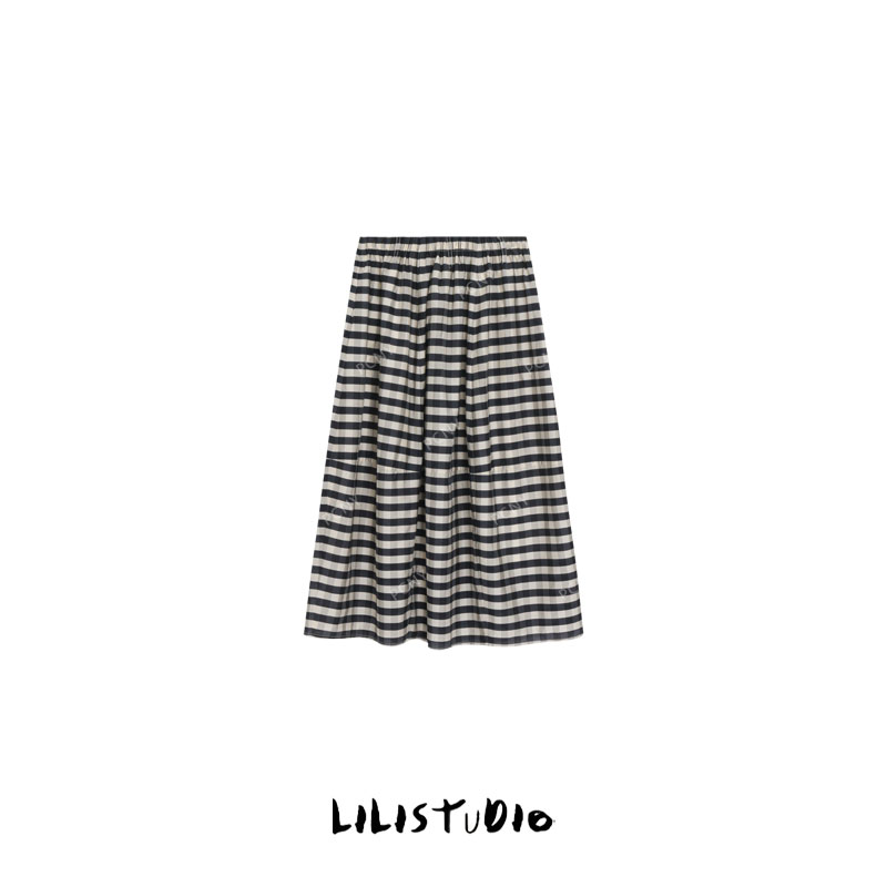 PCNY「虚无旋涡」不理理夏季新款小众女装休闲显瘦气质条纹半身裙女