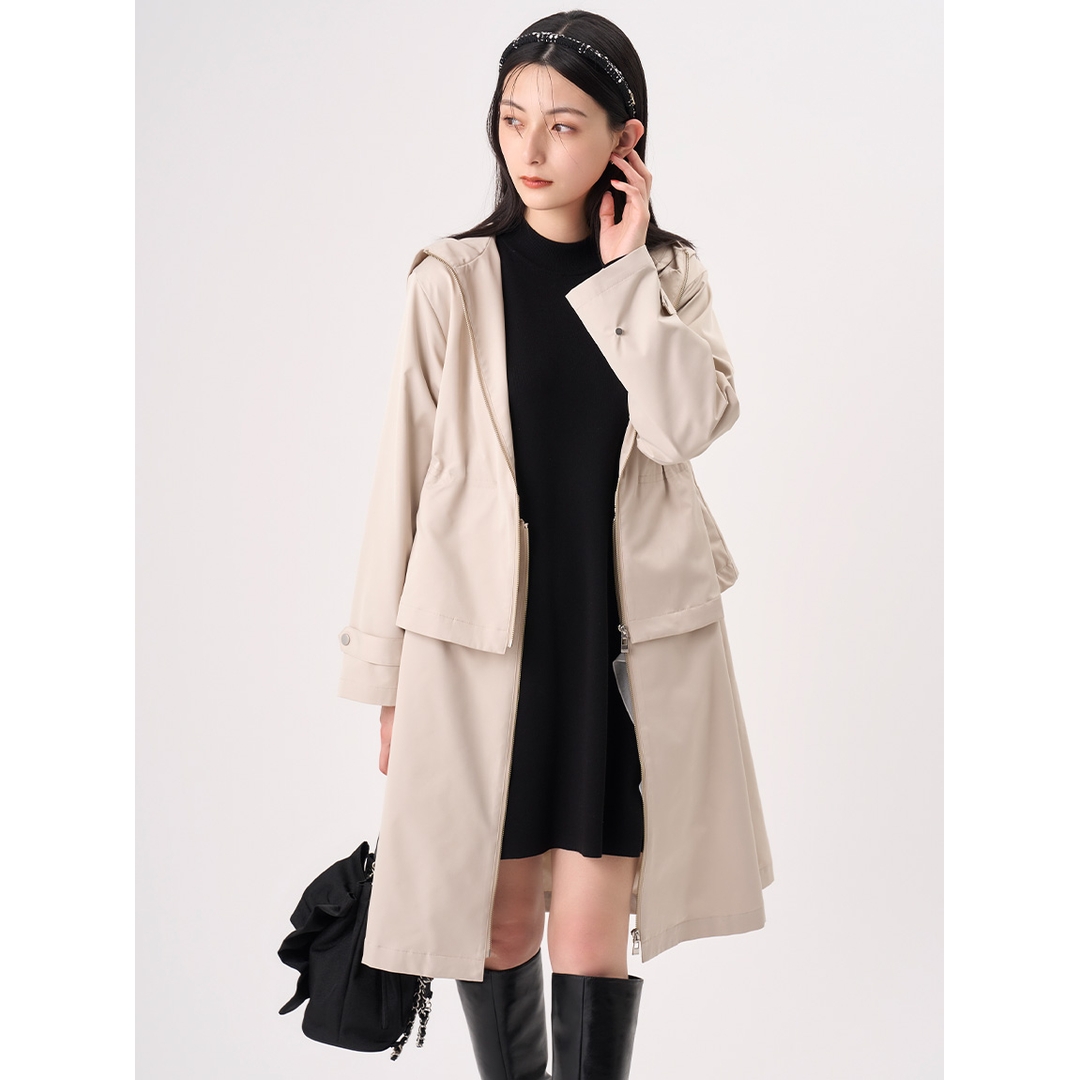 【MonTendre】秋季新款  C 设计感刺绣防水运动风连帽衫外套