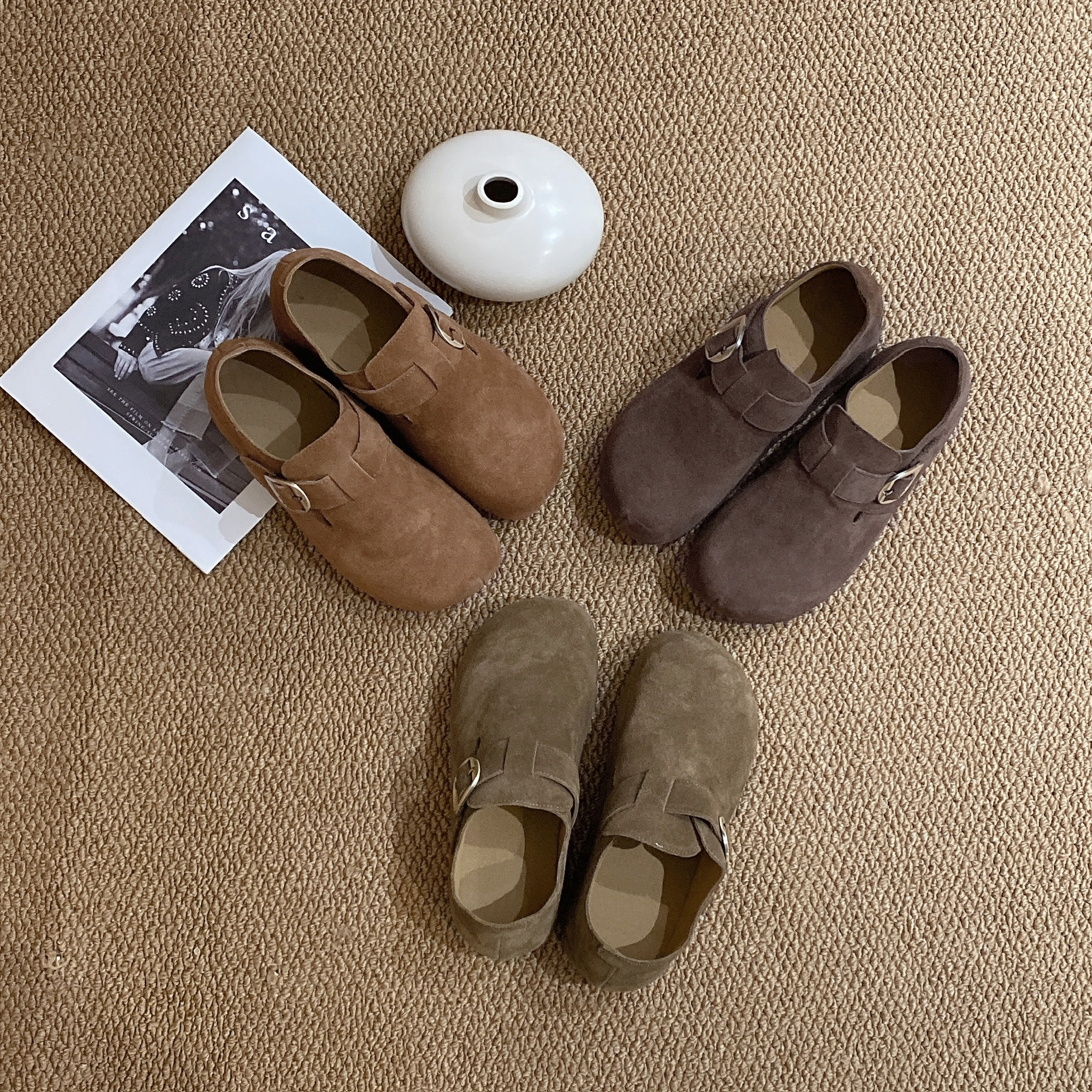 IMFLY金小金自制女装 勃肯鞋DYX355秋季新款简约通勤内增高女鞋