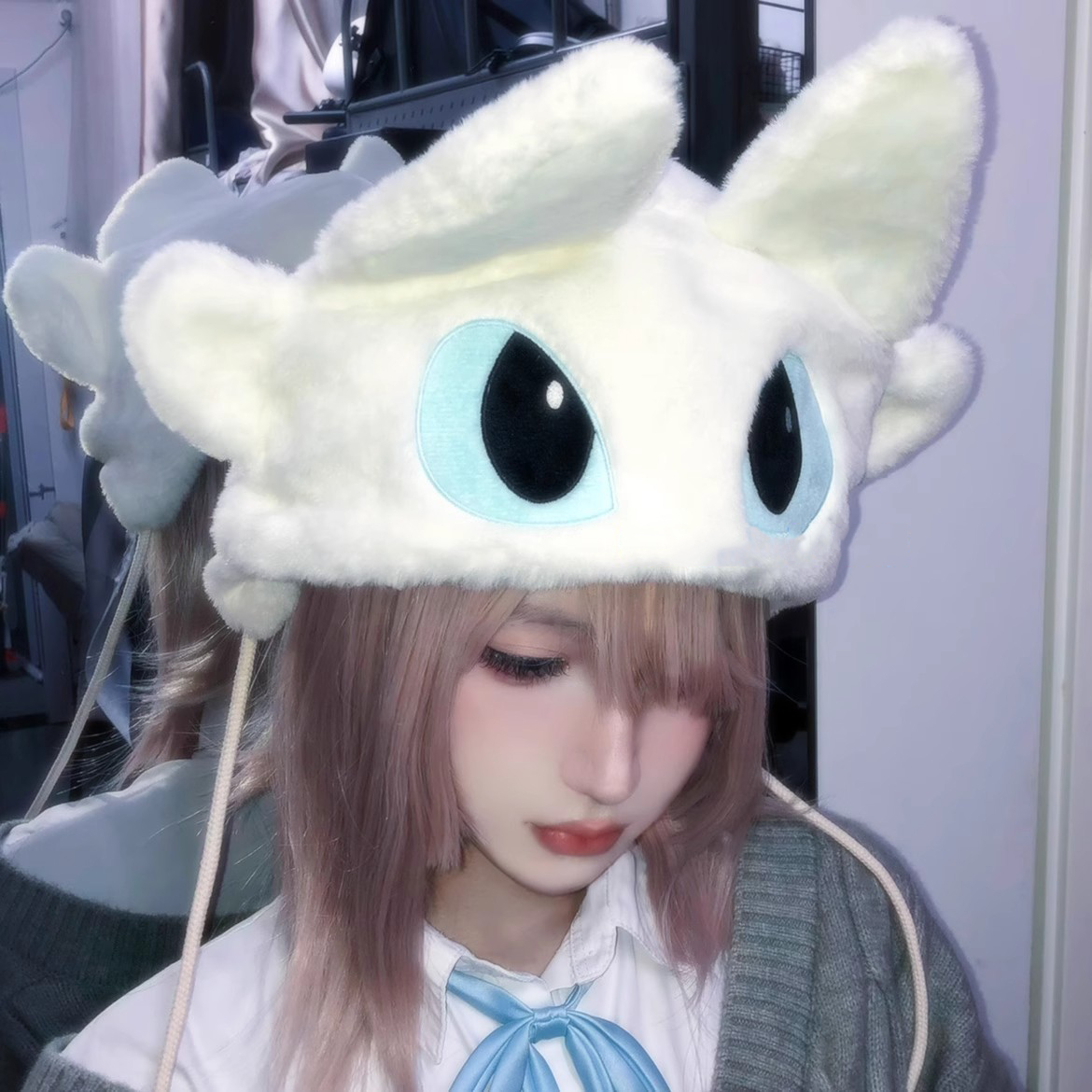 经典爆款-驯龙无牙喵喵可爱毛绒帽子亚亚保暖百搭护耳动漫周边
