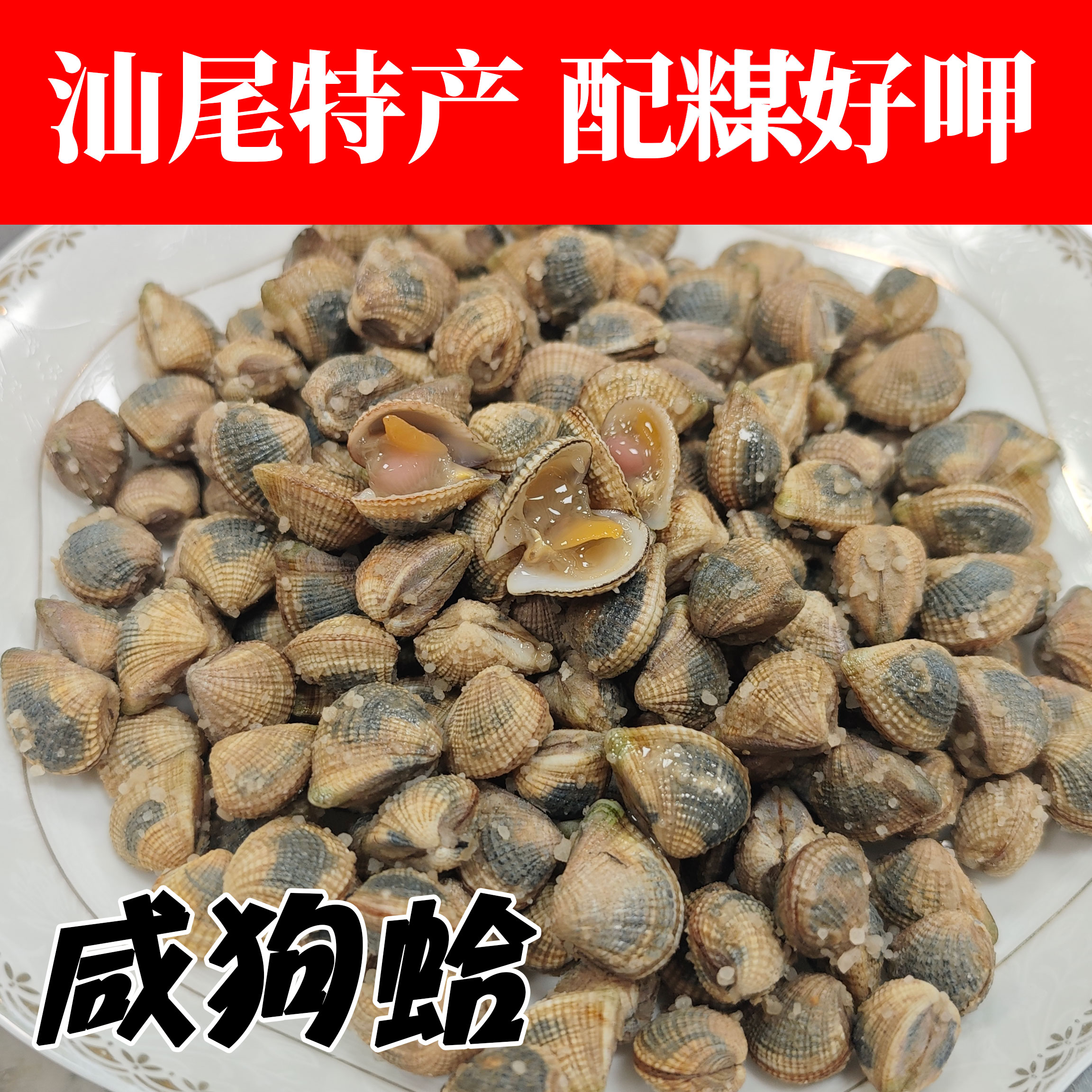 长海陆丰汕尾咸狗蛤干腌狗蚶咸九蛤(味道是咸的，不能吃咸，勿拍)