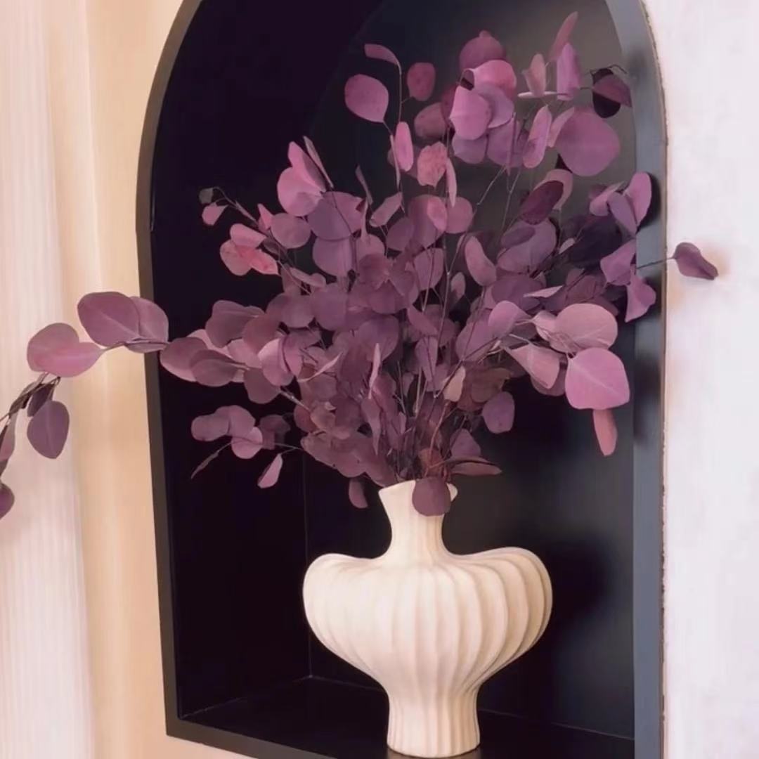 紫红色苹果尤加利叶永生花适合桌面长期摆放的高端软装花材