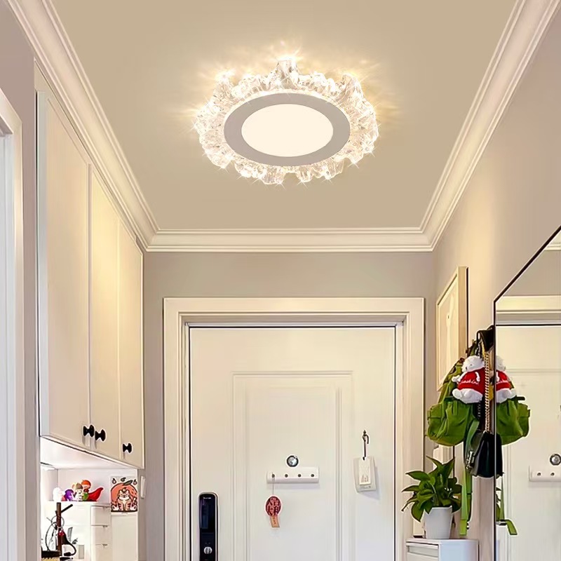 玄关过道阳台圆形吸顶灯客厅圆灯门厅过道灯射灯客厅创意简约家用