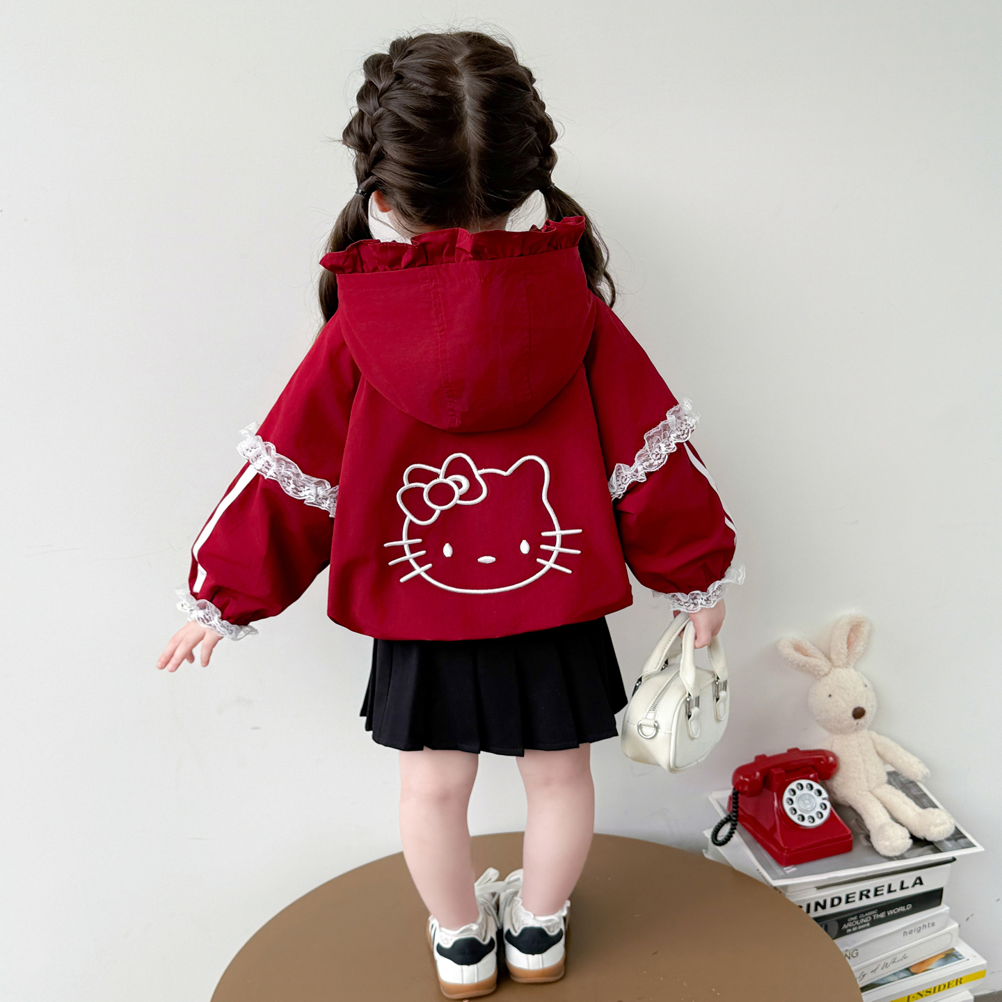 女童秋装外套2025新款洋气女宝宝时尚洋气春秋款风衣开衫儿童夹克