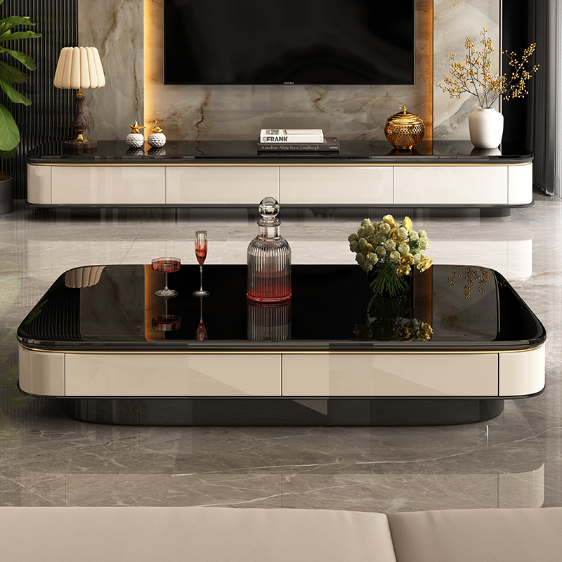 狄灿轻奢高级感茶几客厅家用意式极简2025新款大理石创意现代茶几