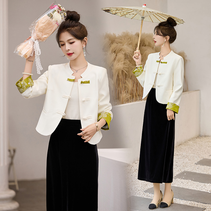 新中式国风马甲连衣裙两件套装女春秋新款时尚高级感国风小外套