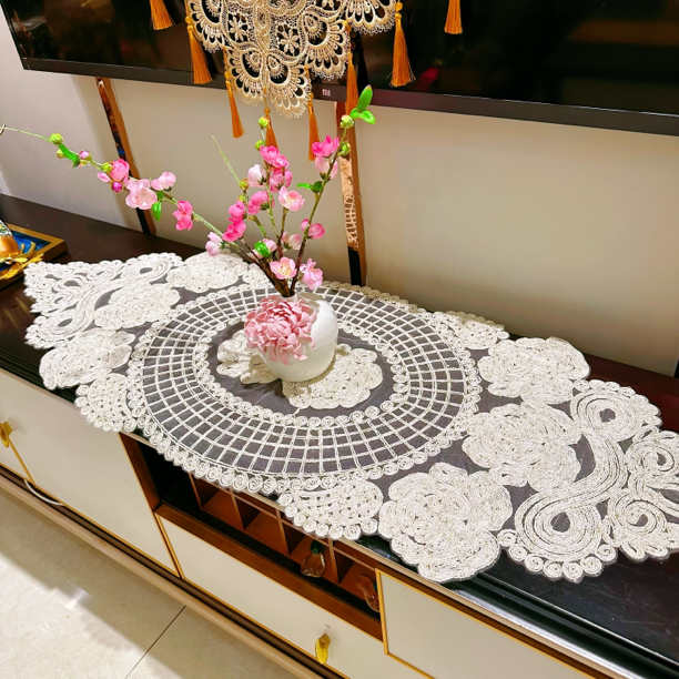 美式复古法式轻奢客厅手工桌布茶几布桌布茶几布盖巾垫子