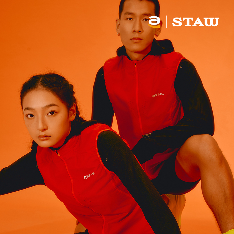 STAW防泼水可收耐轻量运动户外训练外套分区保暖加绒防风跑步马甲