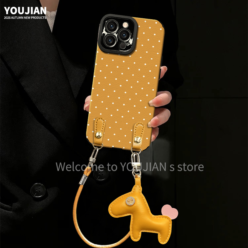 适用【苹果/oppo/华为/vivo/小米】多巴胺小马波点防摔ins风手机壳