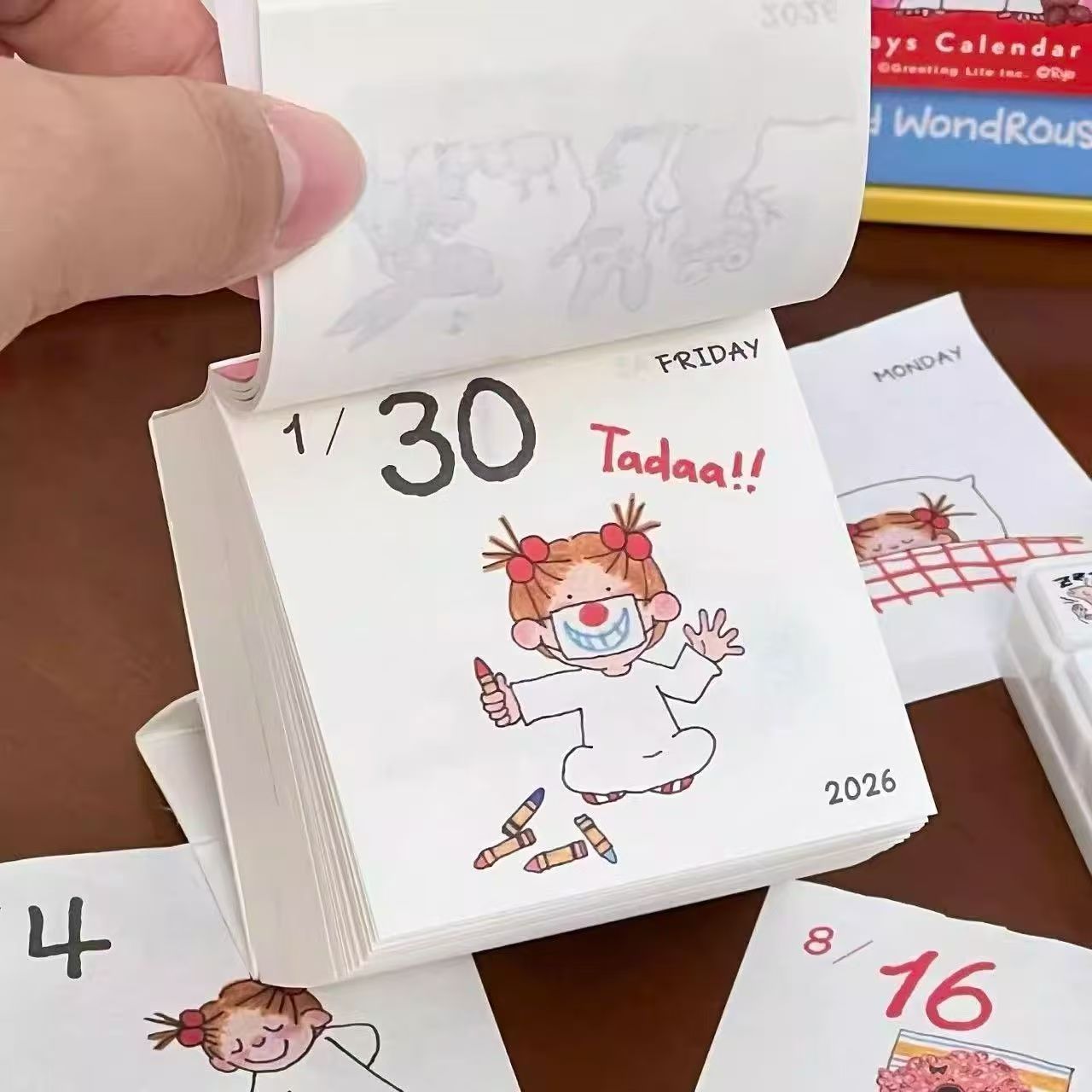 2026新款COCO酱迷你可爱小台历一日一夜可撕桌面日历手账素材