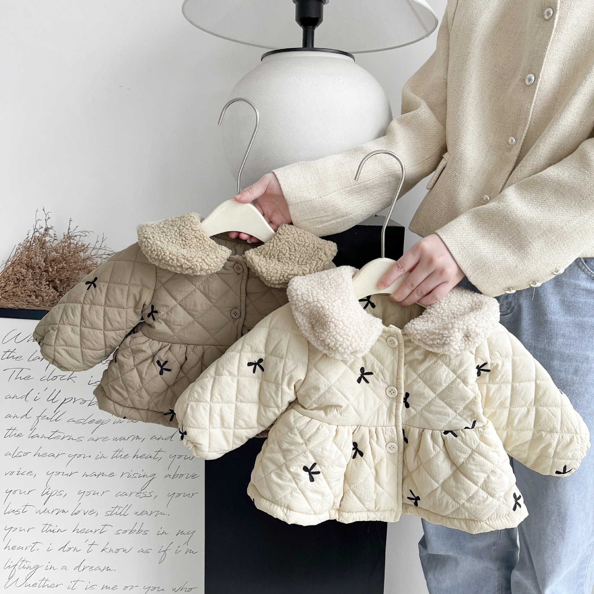 韩版女童加绒棉衣冬装婴儿夹棉服洋气小女孩加厚保暖棉袄宝宝外套